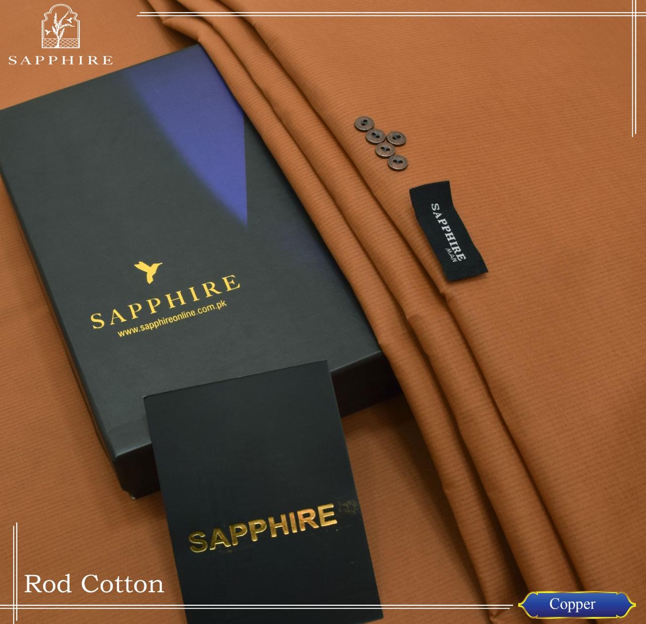 SAPPHIRE"  Introduce Design Cotton   "ROD COTTON"  ROD COTTON Made For Summer Cool Evening... A Premium Unstitched Summer Cotton Article Crafted With 100% Pure Super Fine Cotton Fabric, Designed For Smooth, Breathable And Elegant Feel...