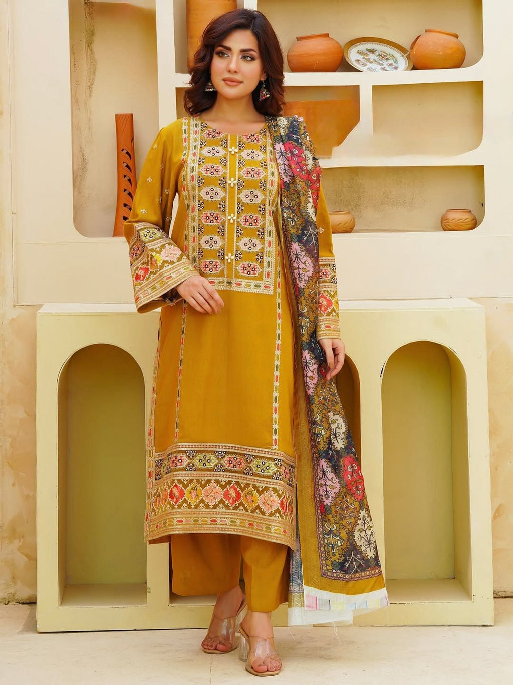 MOST DEMANDING EDITION 03PCS UNSTITCHED SUIT FABRIC lawn90/88 (SHIRT).... lawn (DUPATTA).... Digtal printed Monark duppta (TROUSER).... lawn
